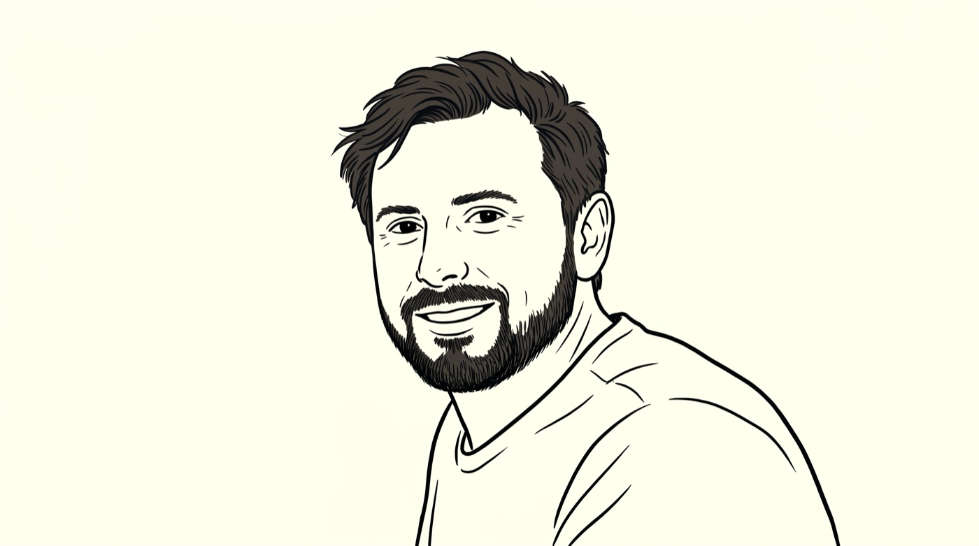 Illustrated portrait of Patrik Schilter